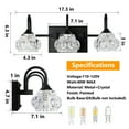 thumbnail image 4 of GCGAFUL 17 in. 3-Light Matte Black Modern Bathroom Vanity Light with Crystal Glass Shades, 4 of 8