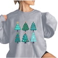 thumbnail image 4 of Jienlioq Hauts de Sortie pour Femmes Mode Féminine Manches Longues Col Rond T-Shirt Imprimé Blouse Ample Chandails en Molleton Sans Capuche Vendredi Fou Deals, 4 of 4