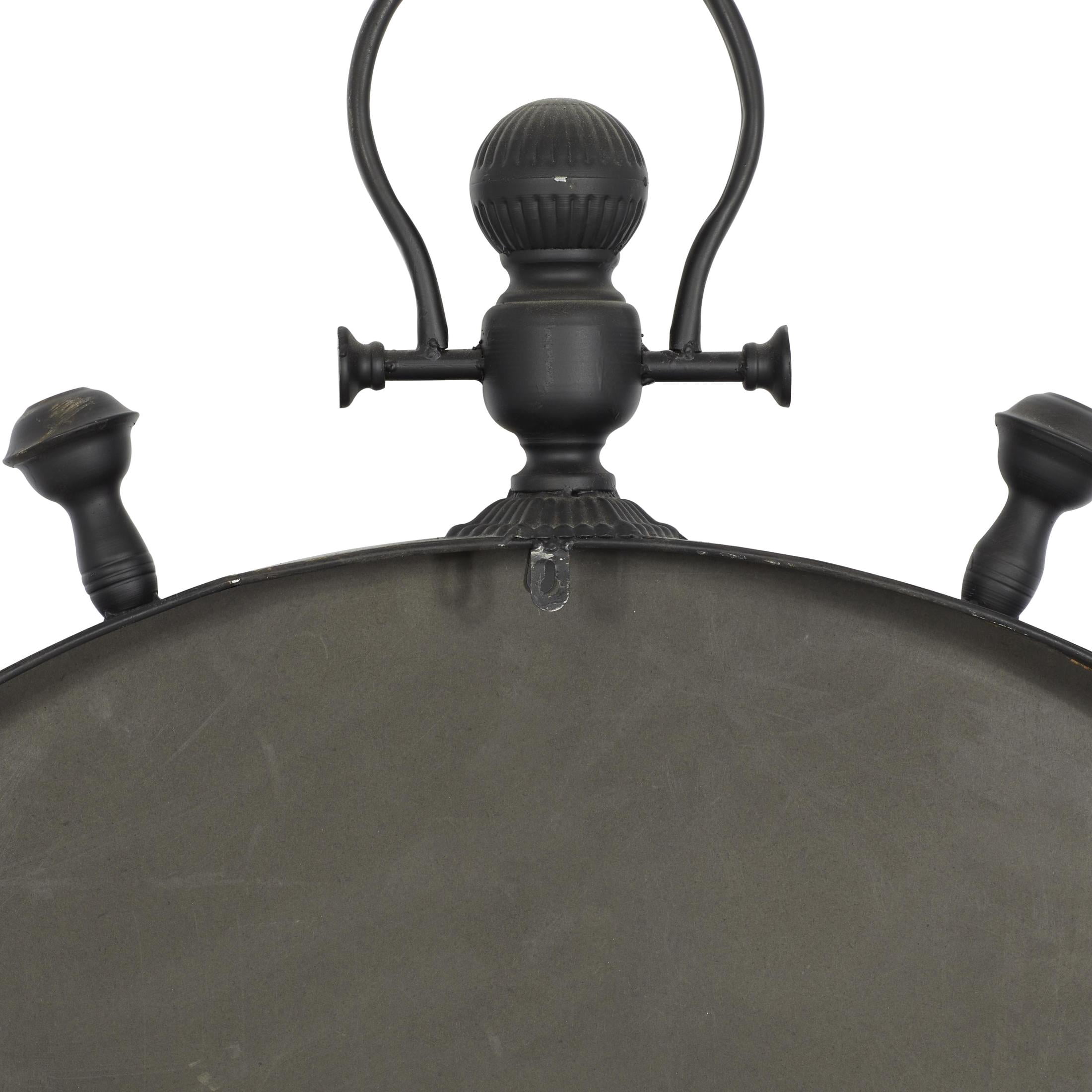 DecMode 39" Black Metal Pocket Watch Style Wall Clock
