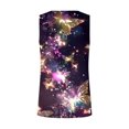 thumbnail image 5 of Women's Plus Size Tank Tops Floral Print Crew Neck Pleated Sleeveless Shirts Summer Casual Loose Tunic Tops (L, Multicolor 11), 5 of 6