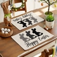 thumbnail image 4 of Happy Easter Placemats Set of 8, Easter Bunny Tails Table Mats Washable Heat-Insulation Non-Slip Place Mats for Kitchen Dinner Table Indoor Outdoor Decor,13x19 Inch Beige, 4 of 9