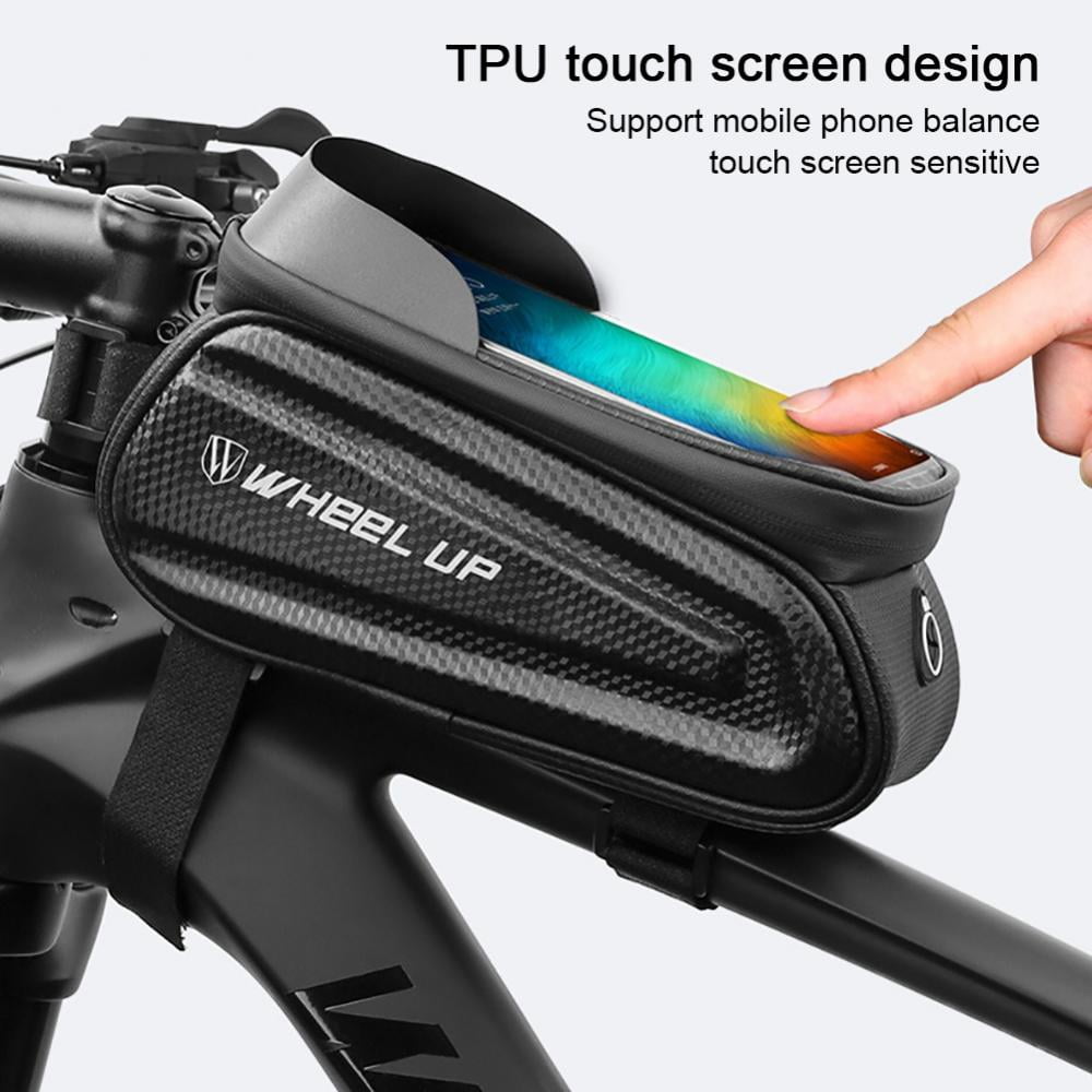 ROCKBROS Bike Phone Front Frame Bag Waterproof Top Tube Bike Bag Touch Screen Cycling Bicycle Phone Mount Pack Bike Pouch Large Capacity Phone Case Holder for iPhone 11 7 8 Plus XS Max Below 6.5” 