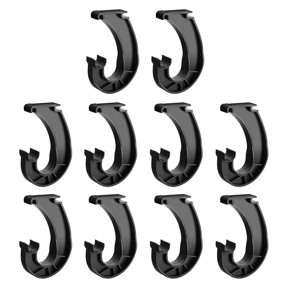 10Pcs Hanging Closet Rod Support,Closet Shelf Rod Holder, J-Shaped Closet Brackets for Hanging Clothes Cabinets Storage