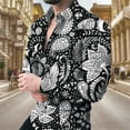thumbnail image 3 of Nuevas camisas florales de lujo Pelis para hombres, camisas de manga larga con solapa con estampado 3D, ropa informal ajustada vintage Y2k con botón, 3 of 5