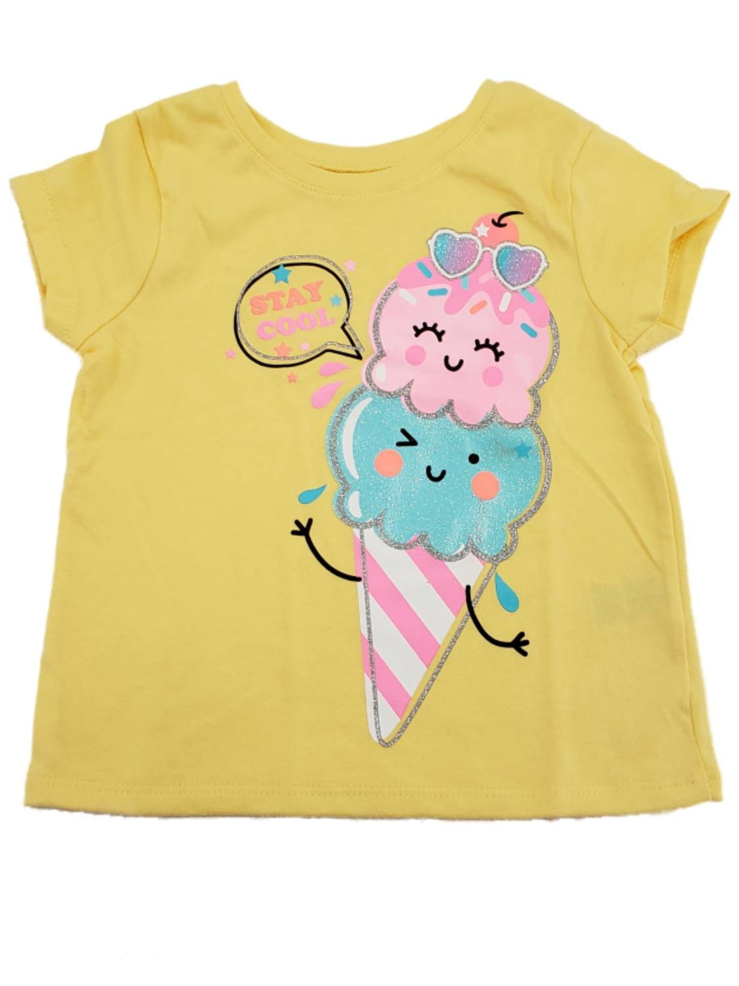 7 ate 9 Apparel Kids Ice Cream Unicorn Raglan Tee Pink