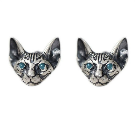 ZPAQI 1 Pair Unisex Fashion Jewelry Vintage Sphink Cat Studs Earrings Hypoallergenic Punk Cats Earrings Gothic Cool Earrings