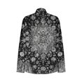 thumbnail image 3 of Plus Size Button Down Shirts Long Sleeve Floral Graphic Printed Lapel Collared Blouses for Women Dressy Casual (3XL, Black), 3 of 6