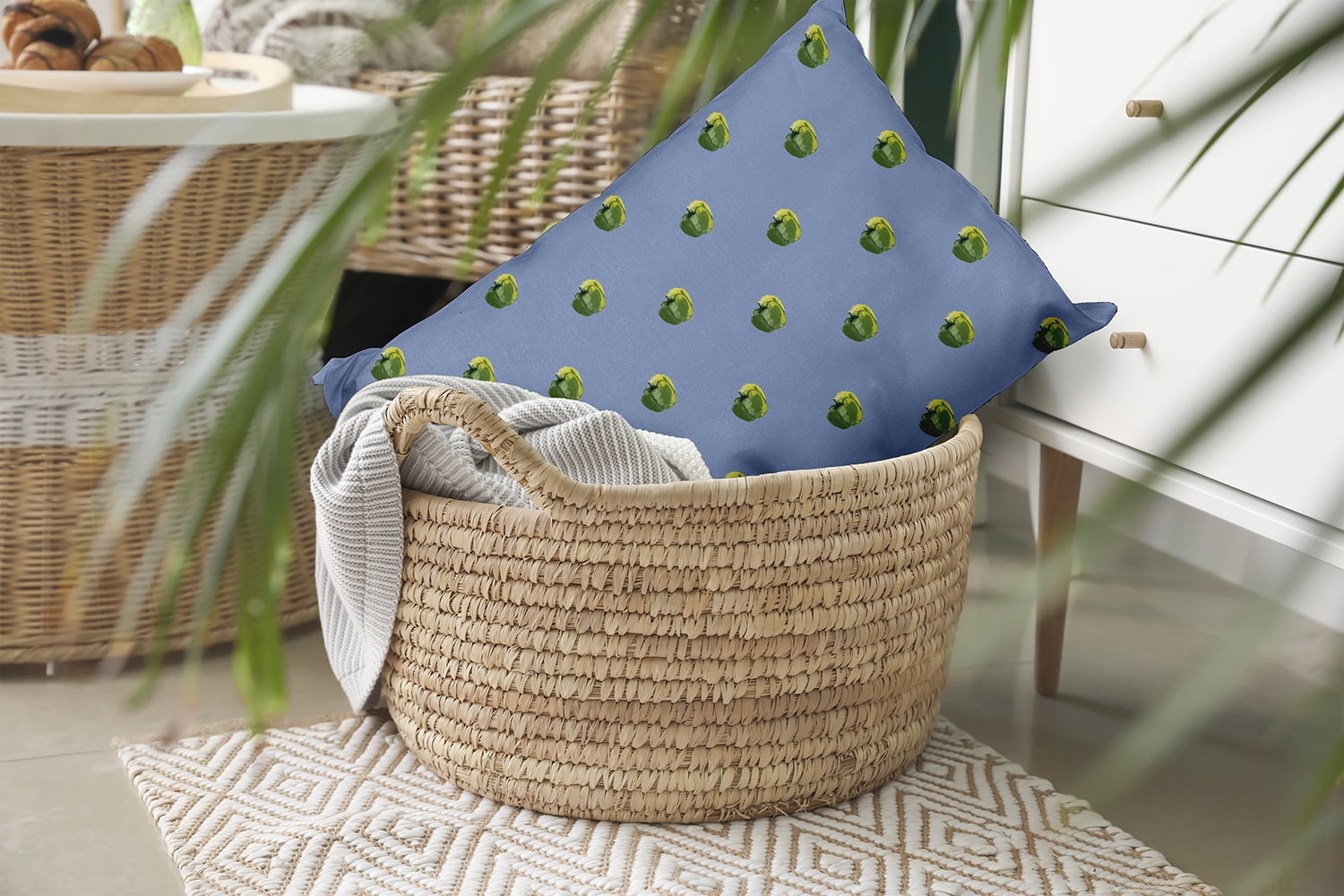 20" x 14" Simply Daisy Peppers Pattern Polyester Indoor/Outdoor Pillow, Cornflower Qty 1