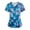 A001-Blue, variant on BDPORKAS Women Scrubs Nurse Uniforms Stretch Pockets Scrub Tops Butterfly Cute Print Nurse Tshirt