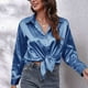 thumbnail image 4 of Blusa de manga larga de seda satinada,Camisa de manga larga para mujer Camisa con cuello vuelto para mujer Camisa de manga larga para mujer Salida de alta intensidad, 4 of 8