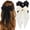 Black & White, variant on 1 Pack Silky Satin Hair Bows,Big Hair Bows for Women Hair Ribbons Oversized Long Tail Hair Bow Black Hair Bow Large Hair Ribbon Barrettes Metal Clips Bowknot Aesthetic Hair Accessories,White