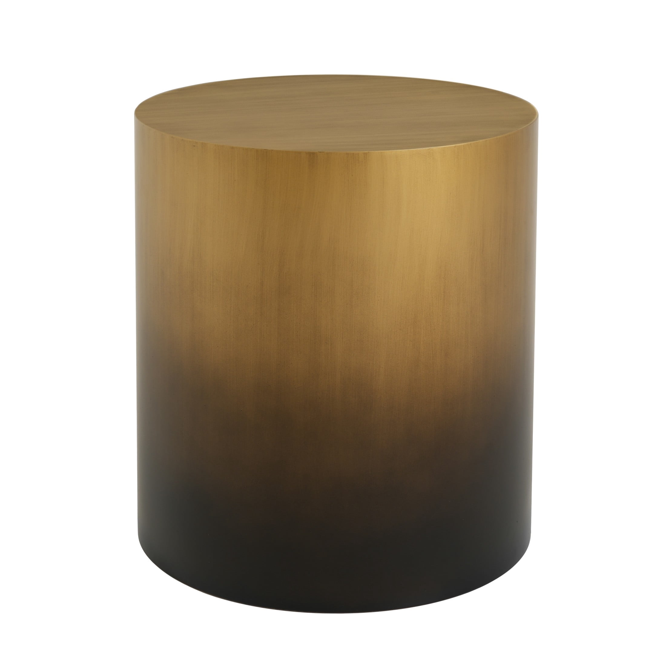 Christopher Knight Home 18"W Iron Cylinder Round Side Table, Modern Drum Accent Table, Antique Brass