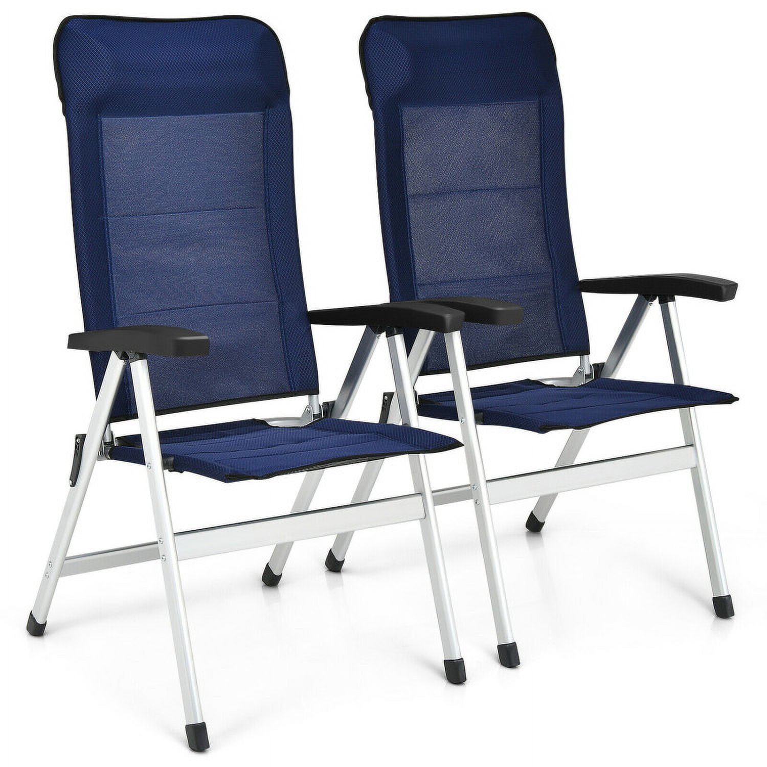 Aimee Lii 2Pcs Patio Dining Chair with Adjust Portable Headrest, Outdoor Patio Set, Blue Aimee Lii 2Pcs Patio Dining Chair with Adjust Portable Headrest, Outdoor Patio Set, Blue