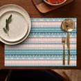 thumbnail image 5 of Pink and Blue Geometric Striped Pattern Summer Placemats Table Placemats Set Of 4-Linen Kitchen Washable Placemats Table Mats 11.8"x17.7" Non-Slip Heat Resistant, 5 of 6