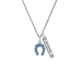 thumbnail image 2 of Delight Jewelry Silvertone Blue Crystal Horseshoe Silvertone Always My Sister Bar Charm Necklace, 23", 2 of 4