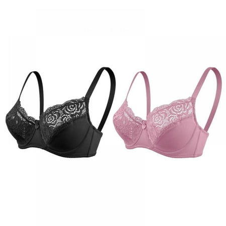 

Workout Bra for Plus Size Women Back Fat Support - Oversized Deep Cup Bra Hide Back Fat Full Coverage Bra Push Up Sports Bras(2-Packs)