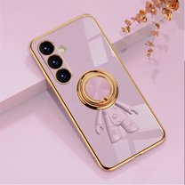 SaniMore for Samsung Galaxy A54 5G Case, Lens Protection Electroplating Silicone Magnetic 3D Dimensional Astronaut Cover with Car Mount & Ring Kickstand Shockproof Protective Shell, Purple