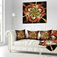 thumbnail image 3 of Designart Dark Yellow Orange Fractal Flower - Abstract Throw Pillow - 16x16, 3 of 5