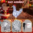 thumbnail image 6 of IVV Lighted Rooster Christmas Decoration, 25.59 Inch Pre-Lit Outdoor Indoor Cute Décor for Lawn Porch Xmas Vacation Party with White LED Lights, 6 of 10