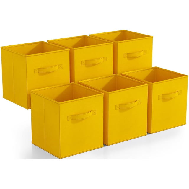 Storage Cubes Sorbus, 6 cestas plegables de tela, color amarillo oscuro