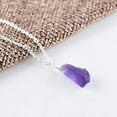 thumbnail image 2 of QNAVIC Natural Raw Amethyst Rough Gemstone Handmade Dainty Pendant Necklace Healing Chakra Crystals February Birthstone Jewelry Gift for Her Silver Plated Chain 18 inch, 2 of 5