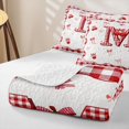 thumbnail image 4 of jejeloiu Ribbon Bow Twin Quilt Set For Girls,Red 3D Cartoon Initial Letter M Twin Coverlet Set For Kids,2 Pieces, 4 of 7