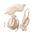 thumbnail image 2 of Banda para el cabello con máscara de seda artificial, bolsa de tela, máscara de ojos de almacenamiento de tres piezas, máscara de ojos para dormir, regalo, 2 of 5