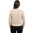 thumbnail image 2 of SAOL Aran 100% Merino Wool Cable Knit Cardigan Sweater Women's Button Up Jacket Made in Ireland, 2 of 5