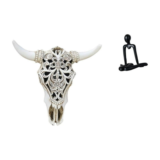 Cabeza de toro tribal para colgar en la pared, escultura abstracta de pensador, figura decorativa para oficina, granja, dormitorio, estantería, decora