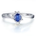 thumbnail image 2 of Inexpensive Sapphire with Diamond Engagement Ring on 10k White Gold, 2 of 4