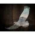 thumbnail image 2 of Louise, Gigi 14x12 Black Ornate Wood Framed with Double Matting Museum Art Print Titled - Lodge Soaring Bird, 2 of 4