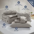 thumbnail image 3 of LammaLoe California King Size comforter Sets, 7 Piece Bed In A Bag Pintuck Bedding Sets, linen, 3 of 6