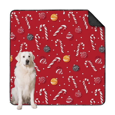 72x72 Christmas Pattern Dog Pee Pads Holiday Themed Washable Reusable Puppy Training Mats for Giant Breed Home and Kennel Use