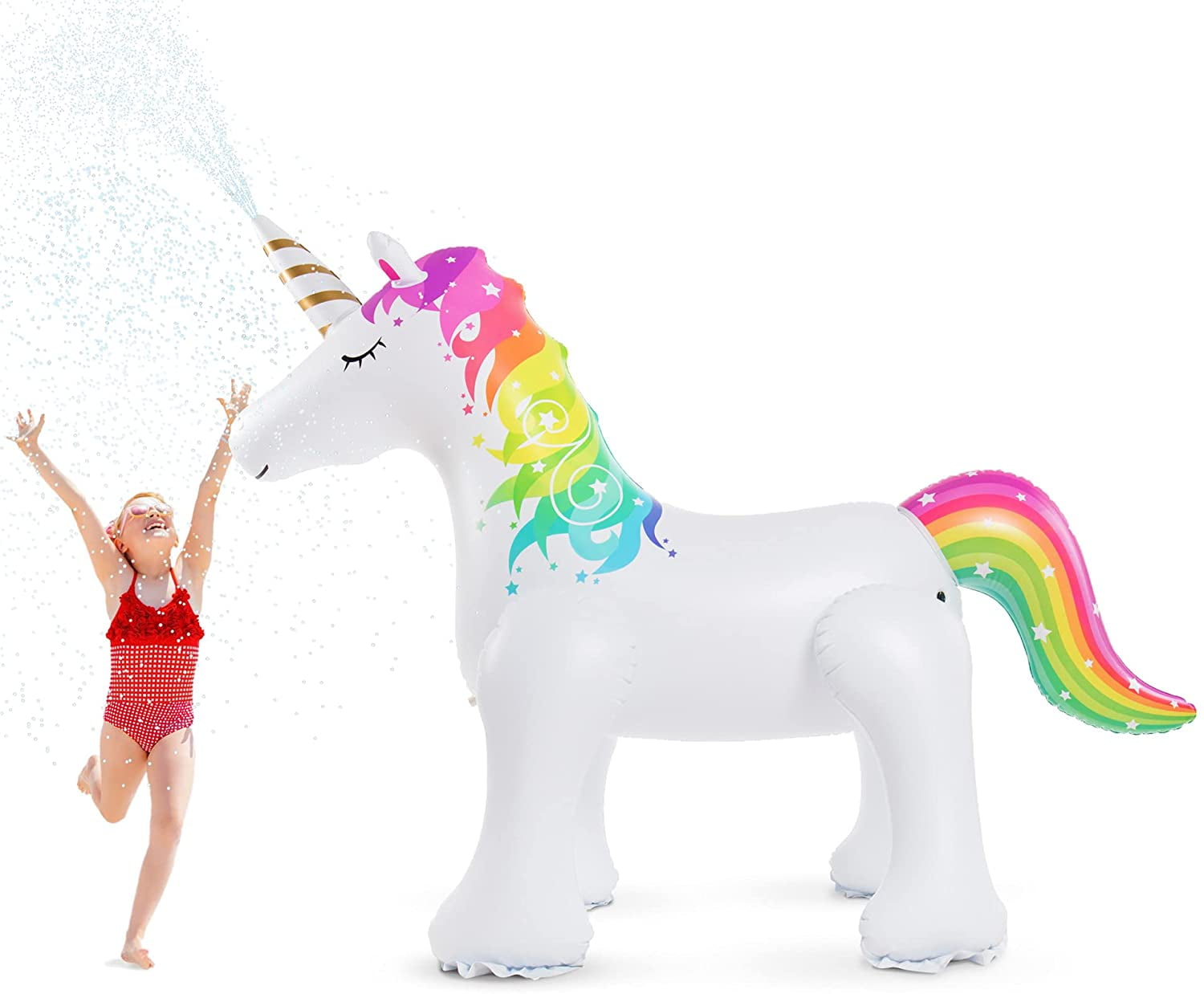 Intera Unicorn Sprinkler Inflatable Unicorn Water Toys Outdoor