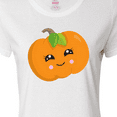 thumbnail image 4 of Inktastic Smiling Pumpkin, Halloween, Orange Pumpkin Women's T-Shirt, 4 of 5