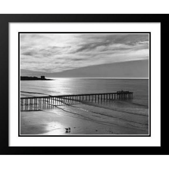 FrameToWall - Ansel Adams Framed and Double Matted Art Print 20x23 "Scripps Pier"