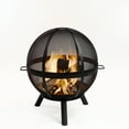 thumbnail image 6 of Deko Living 34 Inch Diameter Outdoor Steel Wood Burning Sphere Fire Pit with Screen Lid and Poker, 6 of 8