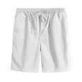 thumbnail image 4 of Weiqiqre Men's 2 Piece Outfits Linen Set Short Sleeve Shirt Top and Drawstring Waist Vacation Short Sets, 4 of 5