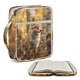 thumbnail image 2 of Xixirimido Bible Cover Case for Women Men, Large Bible Bag Bible Study Supplies Accessories Quilted Bible Carrying Cases with Handle Christian Gift Fox Forest Leaves Pattern, 2 of 7