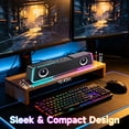 thumbnail image 6 of DAYBETTER Bluetooth Computer Speakers, PC Sound Bar with Deep Bass for Desktop Monitor, Colorful LED Lights, Switch Button USB Powered for Computer Desktop PC Laptop, 6 of 7