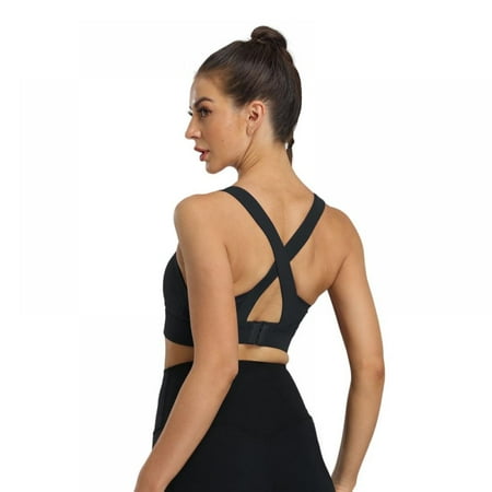 Valcatch Women Racerback Sports Bras - High Impact Criss-Cross Back Workout Gym Activewear Bra