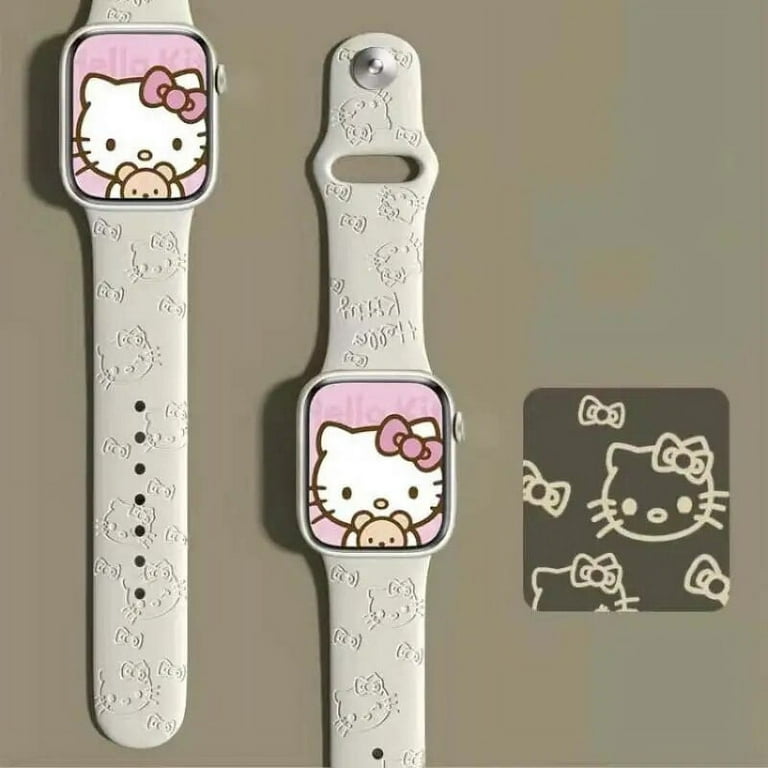 Anime Cartoon Sanrio Hello Kitty Apple Watch Strap 3D Printed Cartoon Silicone Replacement Strap Gift for Friends Walmart