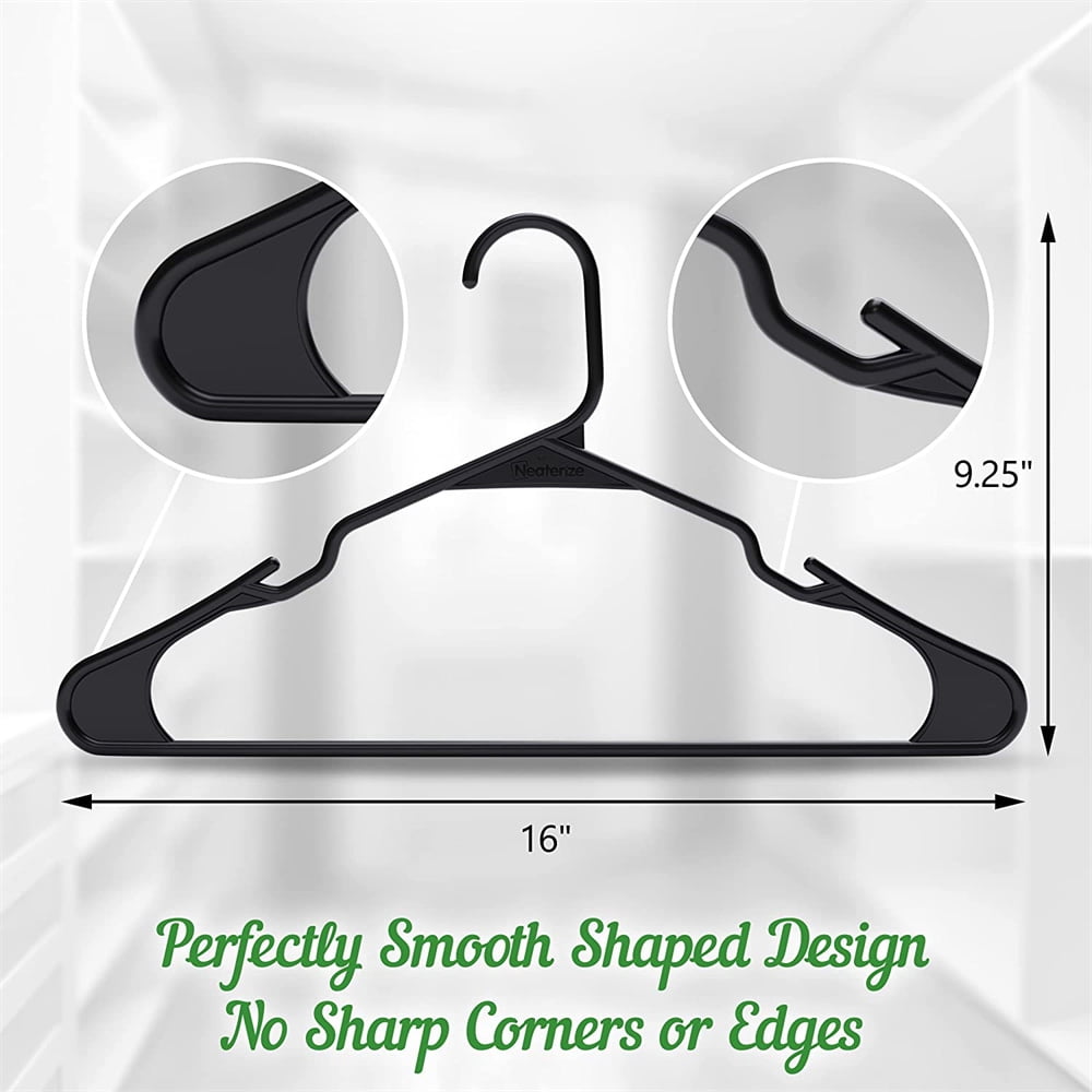 Plastic Hangers 40 Pack Durable Clothes Hanger with Hooks Space Saving Hangers are Perfect for Use in Any Closet Light-Weight Clothes Hangers Plastic for Everyday Use Black