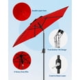 thumbnail image 2 of Parasol de Patio 7,5 Pi pour l'Extérieur, Parasol de Marché, Parasol de Table avec Inclinaison à Bouton-Poussoir et Manivelle, 8 Nervures Robustes Protection UV Imperméable pour Jardin, Piscine, Terrasse, Cour Arrière, 2 of 7