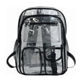 thumbnail image 2 of Linnome Clear Mini Backpack Transparent Smoky Black Backpack with Mesh Side Pockets Waterproof for School Travel Black, 2 of 5