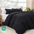 thumbnail image 5 of Bare Home Washed Duvet Cover Set - Ultra-Soft - Premium 1800 Collection - 3 Piece - Queen, Black, 5 of 9