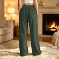 thumbnail image 5 of ClodeEU Women's Elastic Waist Fleece Wide Leg Lounge Pants ,Warm Winter Homewear Sleep Bottoms With Pockets ,Women's Plus XXXL, 5 of 5