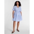 thumbnail image 2 of Terra & Sky Women's Plus Cotton Tiered Mini Dress with Short Puff Sleeves, Sizes 0X-5X, 2 of 5