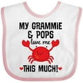 thumbnail image 3 of Inktastic Grammie and Pops Love Me Grandson Boys or Girls Baby Bib, 3 of 4