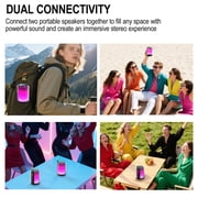 Jierben Bluetooth Speaker Waterproof, Bluetooth 5.3 Shower Speaker, 16W 5H Playtime, AUX-in/TF Card, Colorful RGB Lighting, Waterproof Speaker